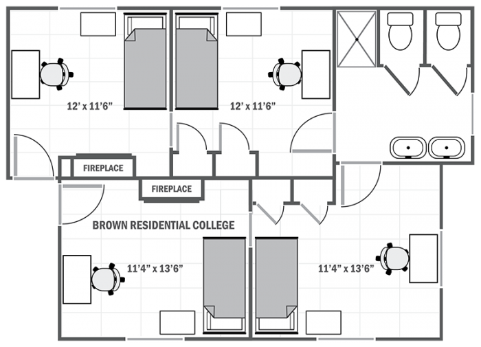 Brown Residential College sample floor plan