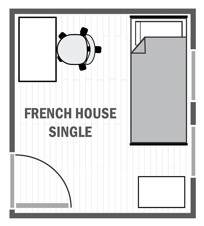French House single sample floor plan