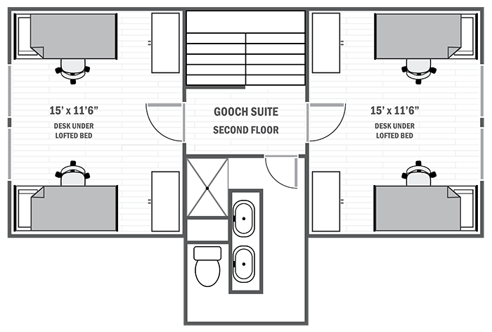 Gooch Suite second floor sample floor plan