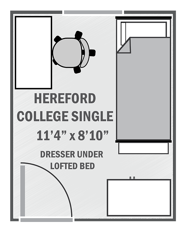 Hereford Residential College single sample floor plan
